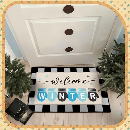 Drydiet 5 Pcs Seasonal Doormat Combo Set, Fall Winter Spring Summer,Cute - Image 4