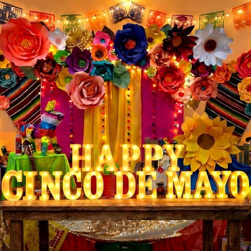 Honoson 16 Pcs Happy Cinco De Mayo Light Mexican Fiesta Party Decorations - Image 2