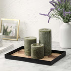 3x6 Inch Moss Green Pillar Candles Set of 3 - Unscented Spring Candles, Long Clean Burning, Large Big Candle, Smokeless Dripless Candle for Home Decor, Dinner Table, Bathroom, Rustic Decor - Image 2