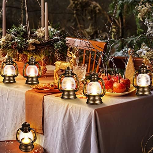 Ferraycle 24 Pcs Mini Lanterns 4 Inch Retro Gold Lamp Table Centerpieces - Image 4