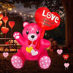 SEASONBLOW 4 FT Inflatable Valentine's Day Bear with Heart Lighted Decoration for Yard Lawn Garden Home Party Indoor Outdoor Holiday Decor - Image 3