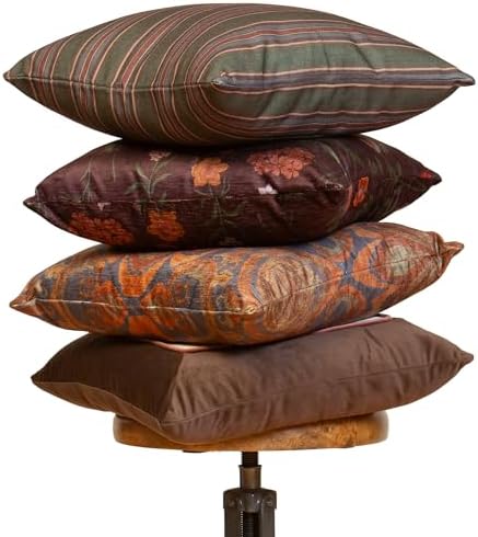 Decorative Throw Pillow Covers, Set of 4, 18x18 Inch Colorful Accent Pillow Covers, Eggplant - Image 5