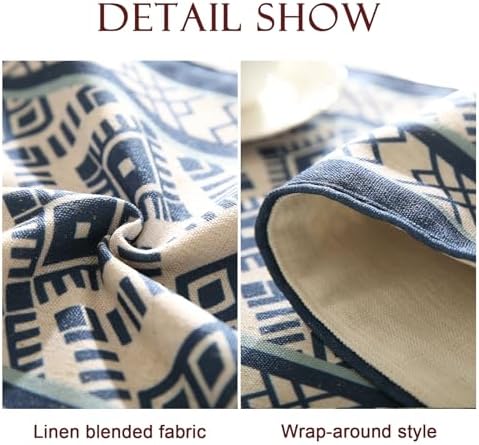 bilin gaier Chinoiserie Blue Stripe Cloth Runner for Table,Decorative Farmhouse Linen 87 Inches Long Table Runners,Decor Tabletop for Kitchen,Dining,Party,Home,Christmas,12"x87" - Image 4