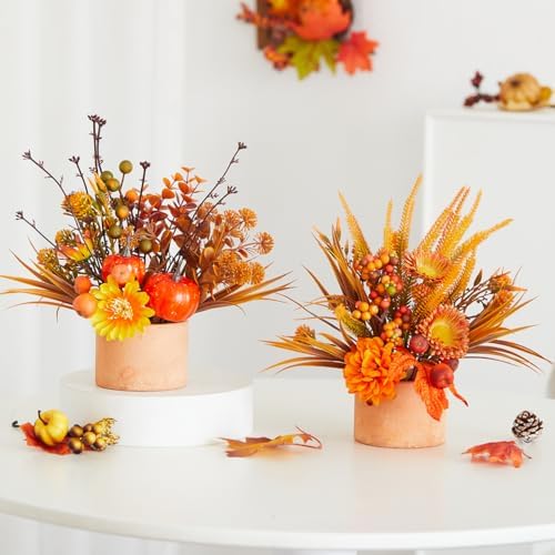 2 Pack Thanksgiving Centerpiece Fall Table Flower by MYELLU