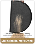Color&Geometry Outside Front Door Mat, 24"x36" Half Circle Black Grey - Image 4