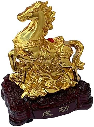 Betterdecor Gold Color Feng Shui 12 Chinese Zodiac Animal Statue Figurine Home Office Decoration and Gift for New Year Holidays and Birthday (Zodiac Horse) - Image 2
