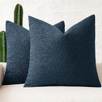 MIULEE 20x20 Decorative Boucle Couch Pillow Covers Navy Blue by MIULEE