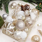34PCS Champagne/White Christmas Ball Ornaments Set for Tree Decor - Image 3