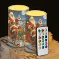 Flameless Candles with Remote Santa Claus Sled Electric Candles Flickering Battery Operated LED Candles Color Changing with Remote Timer for Christmas Party Room Table Decor Set of 2 by WelcometoLuarisgur