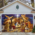 7 x 16 ft Christmas Garage Door Banner - Large Backdrop Decoration With Rope for Holiday Outdoor Vinyl Cover, C by Unknown