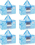 VENO Moving Bags, Wide Open Top, Clear Window, Spring Breeze, 6 Pack by Veno