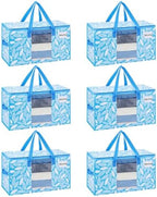 VENO Moving Bags, Wide Open Top, Clear Window, Spring Breeze, 6 Pack by Veno