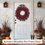 26 Inch Fall Wreaths for Front Door Large Full Autumn Wreath Outdoor Decor - Image 6