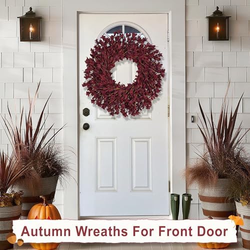 26 Inch Fall Wreaths for Front Door Large Full Autumn Wreath Outdoor Decor - Image 6