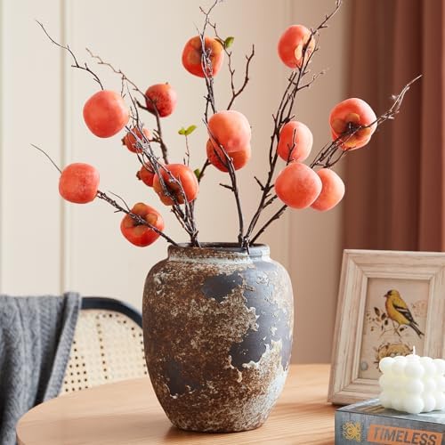 Smiletag Rustic Vase for Home Decor, Farmhouse Terracotta Vases, Stone Vases, Large Vases for Living Room Decor, Rustic Flower Vase Decoration for Living Room - Image 4