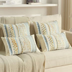 FUTEI 2 Pack Tufted Throw Pillow Covers Covers 30x50 cm,Grey Blue+Mustard - Image 5