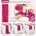 20 Pack Hot Pink Cheesecloth Table Runner Long,21.5 x 120 Inch - Image 3