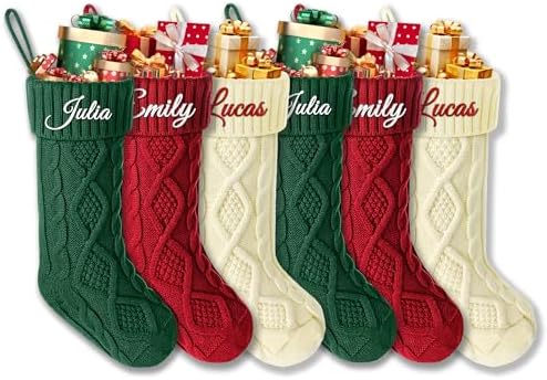 Christmas Stockings, Personalized Christmas Stockings with Names by Gemuniya