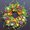 Spring Wreaths for Front Door 24 Inch,Spring Summer Wreath with Colorful Tulip,Eucalyptus and Ferns,Tulip Wreath for Indoor Outdoor Farmhouse Home Porch Wall Decor by wreathqueen