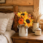 Fall Thanksgiving Centerpieces for Dinner Tables, Faux Floral Metal Potted Plants with Maple Leaf Pumpkin Berry Stems, for Indoor Kitchen Home Autumn Farmhouse Mantel Decor - Image 7