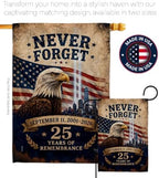 Never Forget 25 Years 9/11 Flag Holder Kit Wall Decor Home Tapestry Poster Patriot Day Decor Memorial Gifts Memorabilia Home Decorations September 11 Garden Remembrance Tribute - Image 4