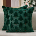 Allorry Christmas Pillow Covers 20x20 inch Set of 2 Christmas Decorations Soft Plush Faux Fur Wool Green Christmas Tree Throw Pillow Cases Winter Holiday Decor for Sofa Living Room PT-012P20 by Allorry