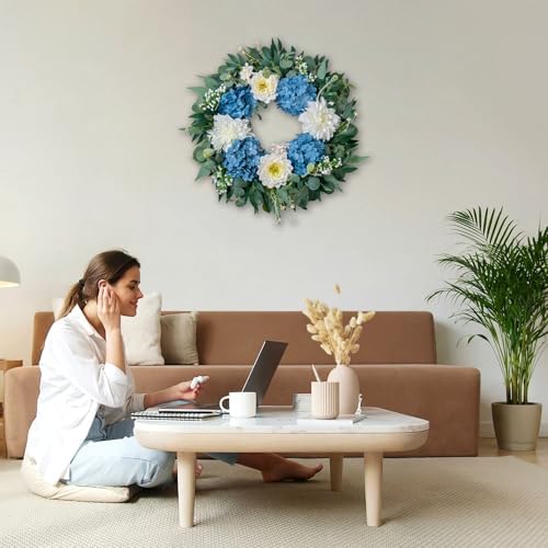 Hydrangea Wreath for Front Door Porch Wall Indoor Outdoor - Image 4