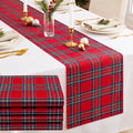 HunnmingRe 6 Pcs Red Christmas Tartan Plaid Table Runner 13 x 72 by HunnmingRe