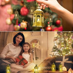 Cunhill 12 Pcs Mini Lanterns Hanging Vintage Flickering LED Candle,Gold - Image 4