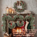 Thiccywoov 9ft Cedar Frosted Snow Christmas Garland Decoration for Mantel - Image 5