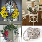6 Pcs 12 inch Natural Grapevine Wreath Set, White - Image 7