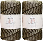 Makromecity, 2 Skeins of Polyester Macrame Cord 3mm x 131 Yards (394 feet) 3mm Polypropylene Olive Drab Macrame Cord Crochet Macrame Bag Cord Crafts for Wall Hangings, Bags, Underplate, Rug by Makromecity