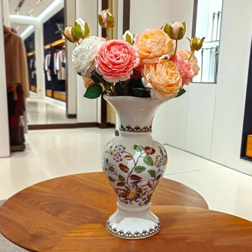 Rustic Farmhouse Ceramic Flower Vase, 12-Inch Colorful Vintage Vase - Image 4