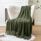BATTILO HOME Olive Green Throw Blanket for Couch, 60"x80" - Image 3