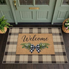 JTJ Easy Jute Front Porch Rug 27.5" x 43", Black & Beige Plaid - Image 3