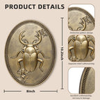 Newinhome Vintage Beetle Wall Sculpture, Antique Wall Decor, Ladybug Wall Decor, Hanging Decoration with Embossed Beetle Design, Vintage Decor for Living Room Bedroom and Hallway, Housewarming Gift - Image 3