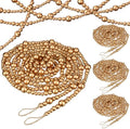 4 Pcs Christmas Tree Wood Bead Garland, 18 ft Each, Gold by Loetere