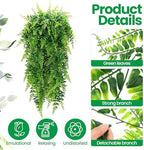 XunYee 28 Pcs Artificial Hanging Plants 32 Inch, Boston Fern - Image 5