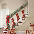 Findosom Total 12.4FT Christmas Garland for Mantle, 2PCS Flexible Red Berry Garland with Leaves, Artificial Garlands for Decoration Christmas Fireplace Indoor Outdoor Home Stairs Holiday Decor - Image 4