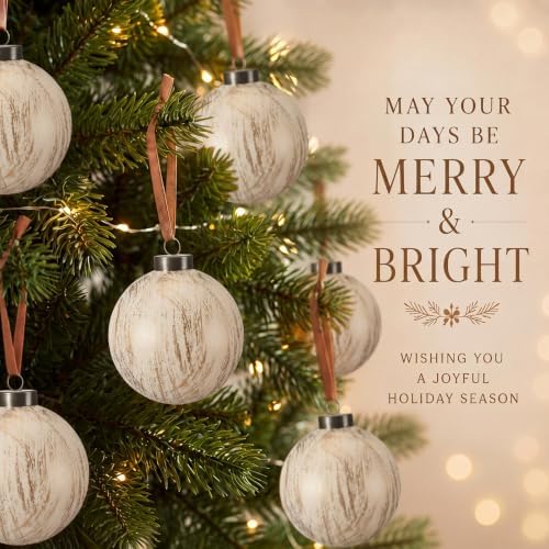 Yunlly 12 Pcs Neutral Christmas Ball Ornament, Rustic White, 3.15'' - Image 4