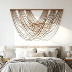 LISRRZHEN Large Macrame Wall Hanging - Boho Nordic Geometric Woven Tapestry, Handcrafted Cotton Wall Decor for Living Room Bedroom Entryway Apartment - Image 3