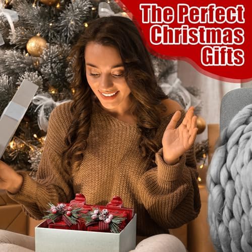 Therwen 4 Pcs Christmas Stocking Holders Lantern, LED, Classic, Red - Image 4