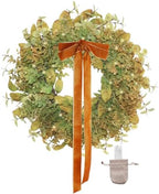 24 Inch Pre-Lit Boxwood Fall & Winter Wreath for Front Door Porch by Unknown