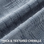 decorUhome Textured Chenille Throw Pillow Covers 22x22 Set of 2 Grey Blue - Image 6
