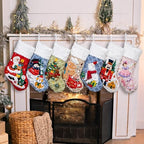 BHD BEAUTY Christmas Stocking Fluffy Semi 3D Soft Faux Fur for Family Decorations Hanging Ornament for Xmas Holiday Party 7 Pack - Image 3