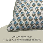 Floral Pillow Covers Sky Blue and sage Green Set of 2 Pillow Covers 20 x 20 inches Farmhouse Pillow Covers for Couch Bed Bedroom Living Throw Pillow Covers Boho Decorative Pillows - Image 7