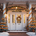 2 Pcs 6 ft Christmas Ball Ornament Garland, Orange - Image 4