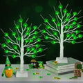 St Patricks Day Decorations 2 Pack 24 Inch Shamrock Tree Lights, USB or Battery Operated Saint Patricks Day Decor Tree with 24 LED Shamrock Lights, St. Patrick's Day Lights for Home Party Table Office by Huyamap