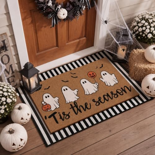Tinideya 2 Pcs Halloween Layered Doormat Set for Front Porch, Cute Ghost - Image 6