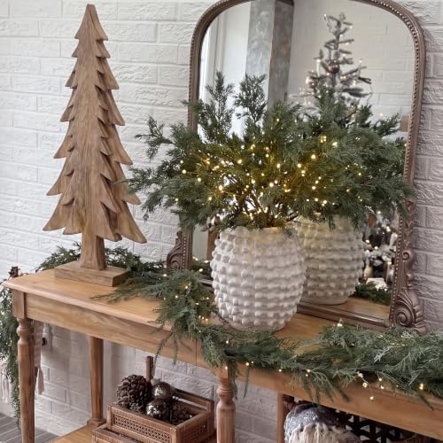 Wavwavw 6 Pcs 25.5'' Greenery Christmas Artificial Winter Cedar Pine Stems - Image 5